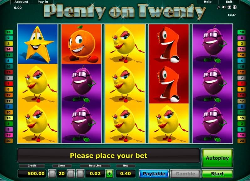 Plenty on Twenty Spielcasino Online
