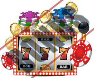Das Wort Bonus unterlegt mit einem Spielautomaten, Spielchips und Coins.