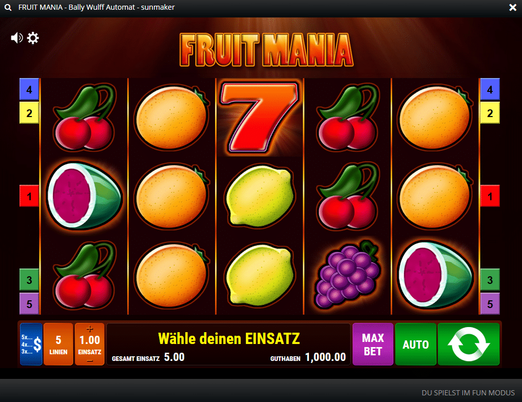 Fruit Mania Spielcasino Online
