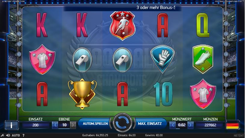Football Champions Cup Spielcasino Online