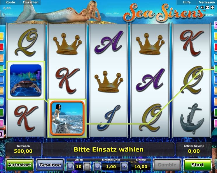 Sea Sirens Spielcasino Online
